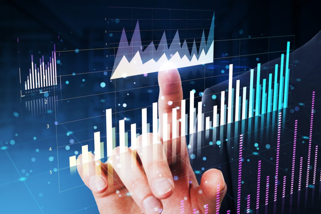 Visualization of AI-powered data security through interactive analytics and predictive protection tools.
